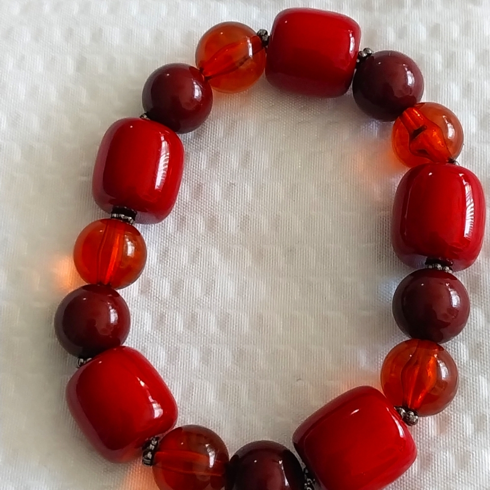 Sunset Forest Colored Beaded Bracelet